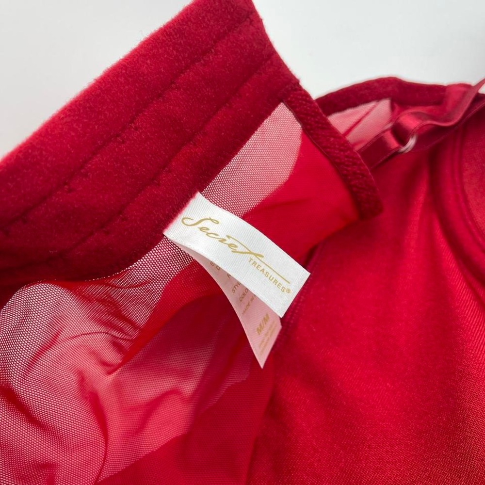 Y2K Velvet Bow Lingerie Corset Bodice Dark Red Holiday Women's Size Medium‎ - Picture 7 of 8